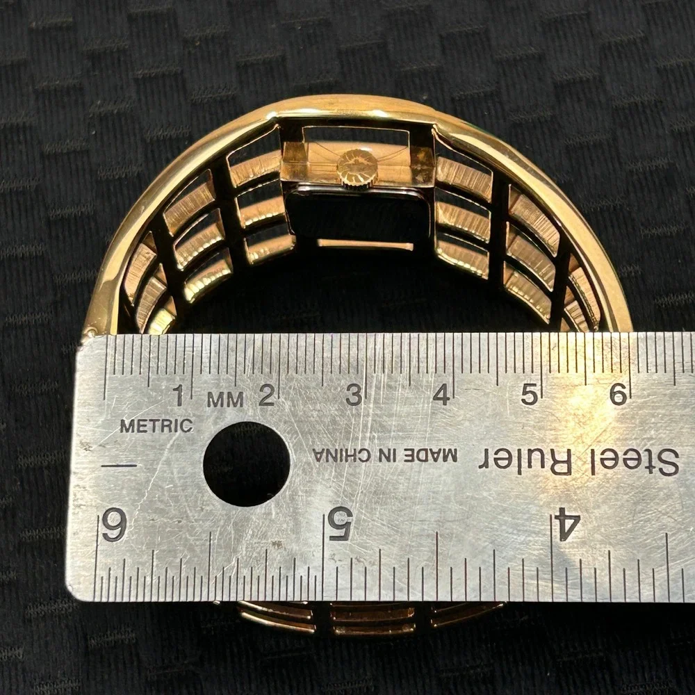 Anne Klein New York Gold Tone Cage Cuff Watch Swiss‎ 732S/2 12/1326 Never Worn